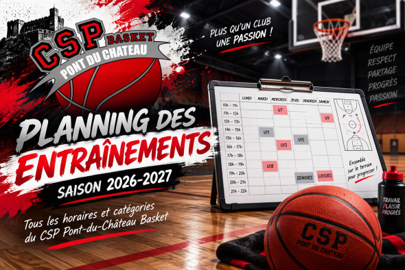 Planning des entraînements 2026-2027